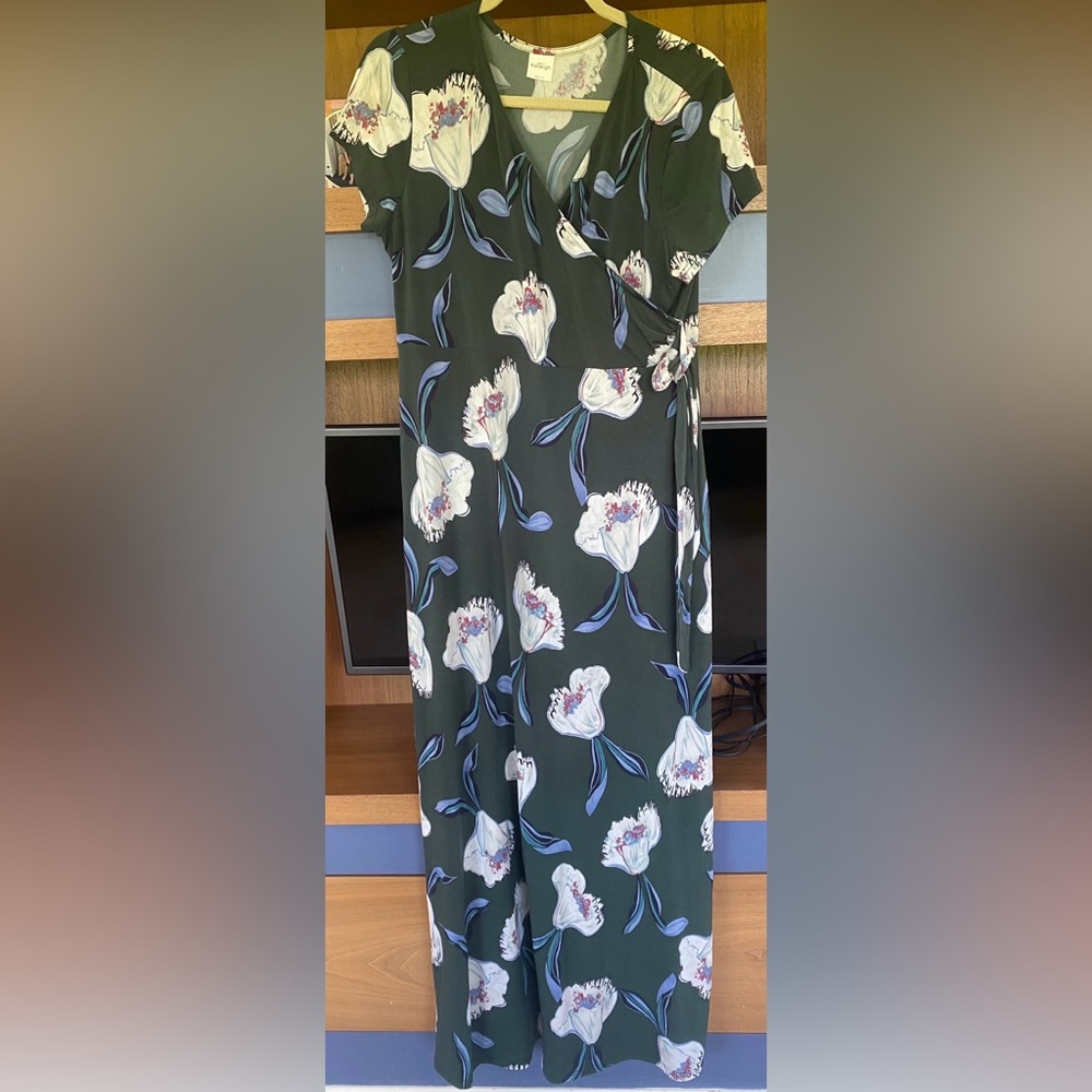 Size medium green floral maternity maxi dress from STITCH FIX - Kaileigh Brand
